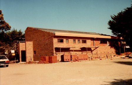 Construction of the main clubroom, view from lower courts
